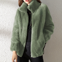 Herren Fleecejacke mit Reißverschluss und Kapuze-Grün-XS-Luzern Mode