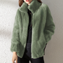 Herren Fleecejacke mit Reißverschluss und Kapuze-Grün-XS-Luzern Mode