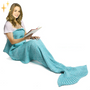 Meerjungfrauenschwanz Decke | Gestrickt Warm Bequem Weich Vielseitig-Blau-Luzern Mode