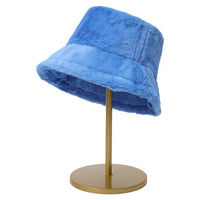 Flauschiger Eimerhut Damen Wintermode Accessoire Trend-Blau-Luzern Mode