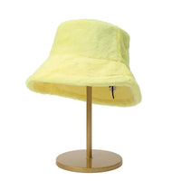 Flauschiger Eimerhut Damen Wintermode Accessoire Trend-Gelb-Luzern Mode