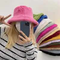 Flauschiger Eimerhut Damen Wintermode Accessoire Trend-Luzern Mode
