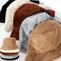 Flauschiger Eimerhut Damen Wintermode Accessoire Trend-Luzern Mode