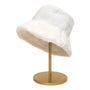 Flauschiger Eimerhut Damen Wintermode Accessoire Trend-Weiß-Luzern Mode