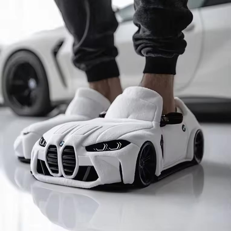Herren Auto Pantoffeln | Warm | Weich | Einheitsgröße | Antirutschsohle-BMW M4 G82-Luzern Mode
