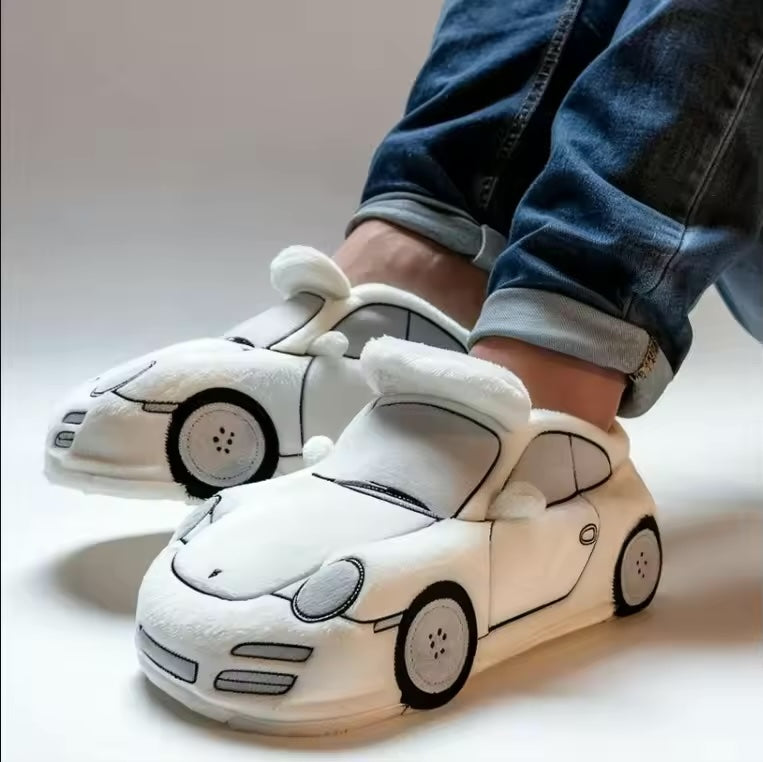 Herren Auto Pantoffeln | Warm | Weich | Einheitsgröße | Antirutschsohle-Porsche 964-Luzern Mode