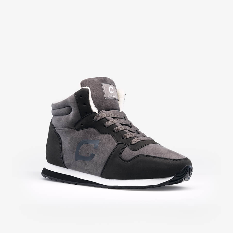 Herren Winterschuhe | Gefüttert | Warm | Rutschfest | Wasserabweisend-Grau-39-Luzern Mode