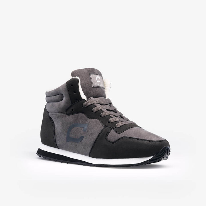 Herren Winterschuhe | Gefüttert | Warm | Rutschfest | Wasserabweisend-Grau-39-Luzern Mode