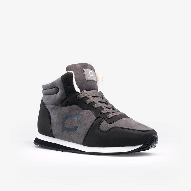 Herren Winterschuhe | Gefüttert | Warm | Rutschfest | Wasserabweisend-Grau-39-Luzern Mode