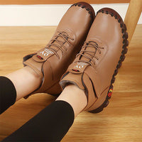 Damen Winterschuhe | Halbhöhe | Veganes Leder | Wasserdicht | Rutschfest-Braun-35-Luzern Mode