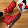 Damen Winterschuhe | Halbhöhe | Veganes Leder | Wasserdicht | Rutschfest-Rot-35-Luzern Mode
