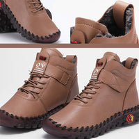 Damen Winterschuhe | Halbhöhe | Veganes Leder | Wasserdicht | Rutschfest-Luzern Mode