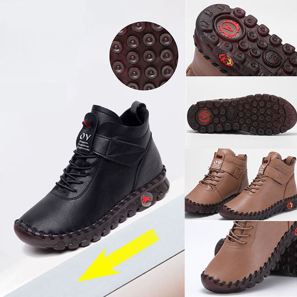 Damen Winterschuhe | Halbhöhe | Veganes Leder | Wasserdicht | Rutschfest-Luzern Mode