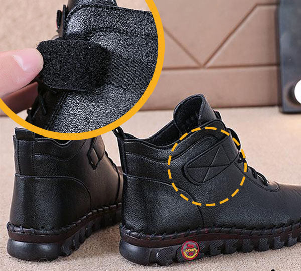 Damen Winterschuhe | Halbhöhe | Veganes Leder | Wasserdicht | Rutschfest-Luzern Mode
