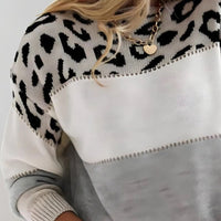 Leopardenmuster Pullover Damen - Modischer Strickpullover-Luzern Mode