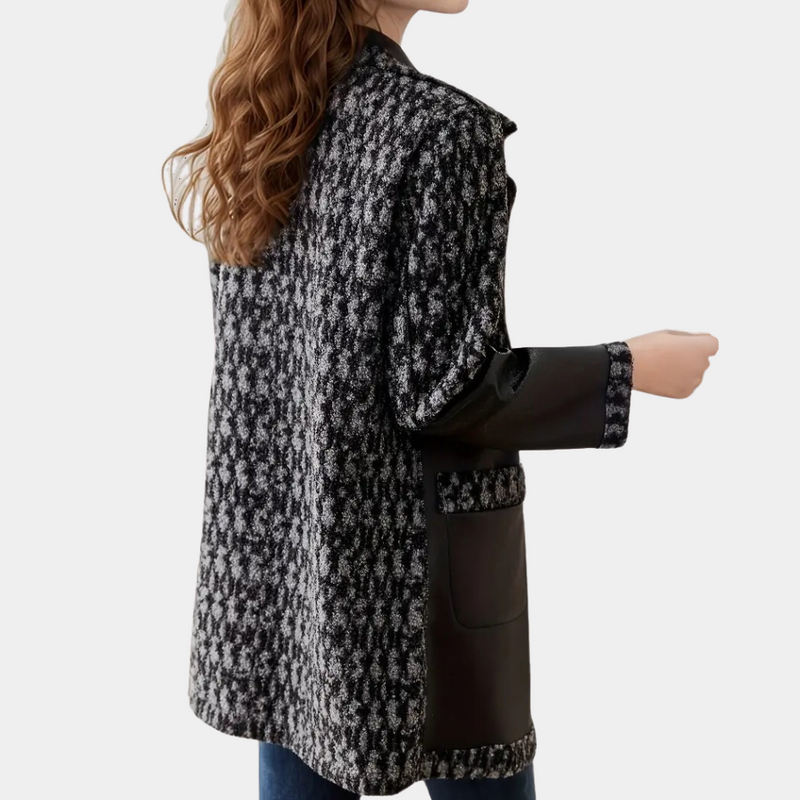Hochwertiger Damenmantel mit Bouclé-Details und Taschen-Luzern Mode
