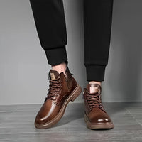 Herren Winterstiefel mit Warmfutter und rutschfester Sohle-Luzern Mode