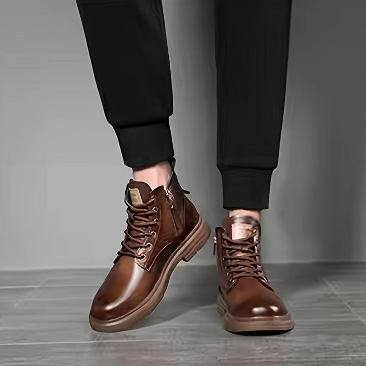 Herren Winterstiefel mit Warmfutter und rutschfester Sohle-Luzern Mode