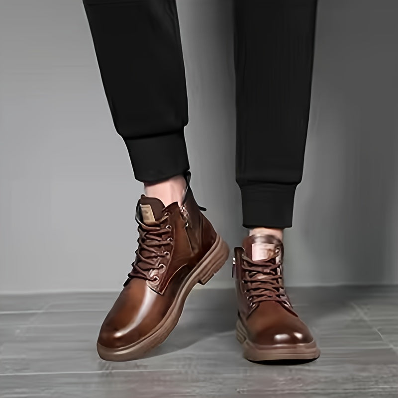 Herren Winterstiefel mit Warmfutter und rutschfester Sohle-Luzern Mode