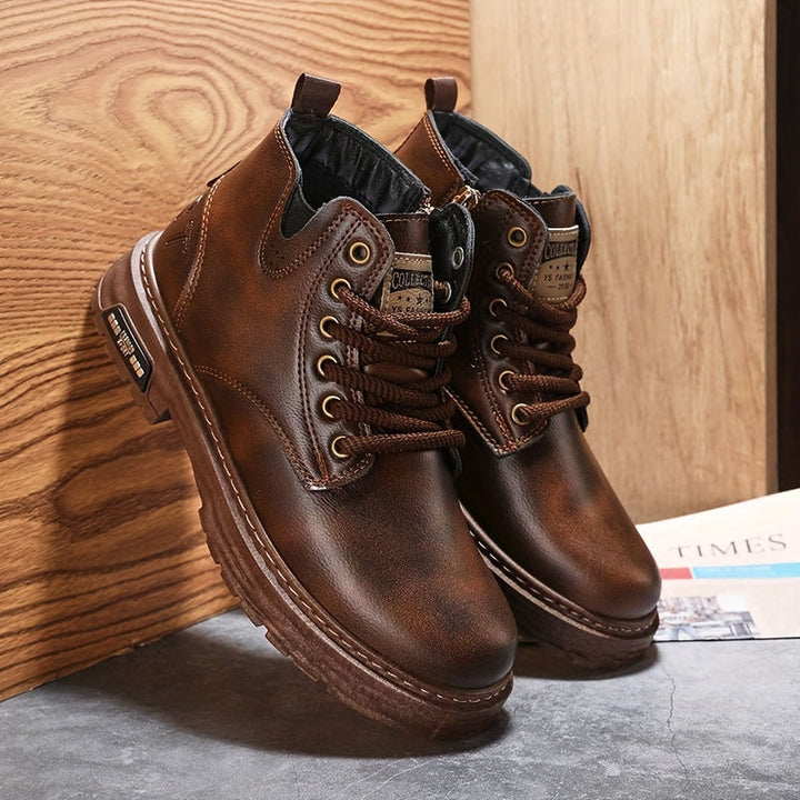 Herren Winterstiefel mit Warmfutter und rutschfester Sohle-Luzern Mode