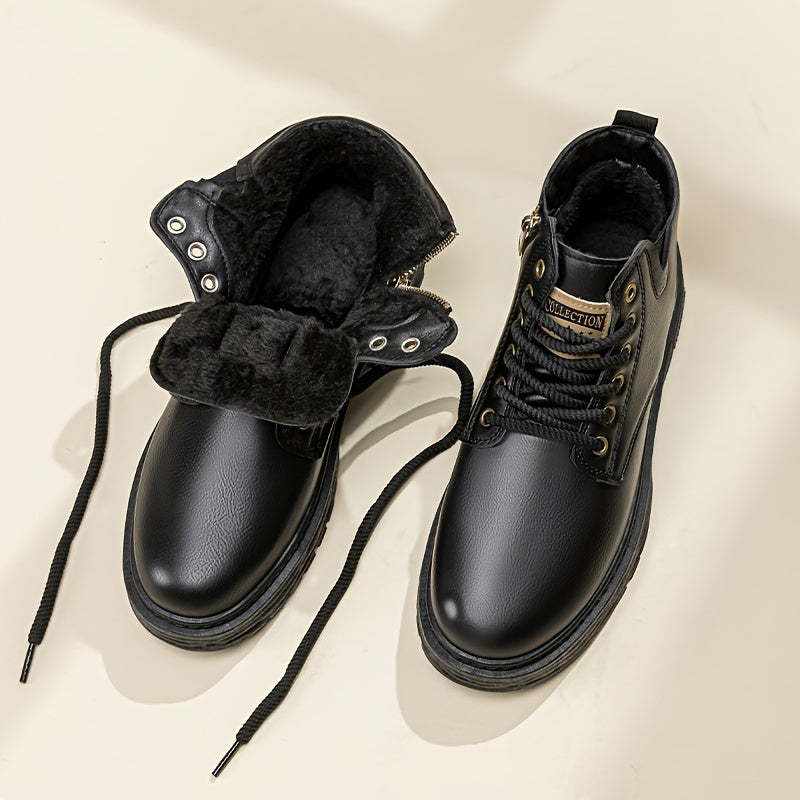 Herren Winterstiefel mit Warmfutter und rutschfester Sohle-Luzern Mode