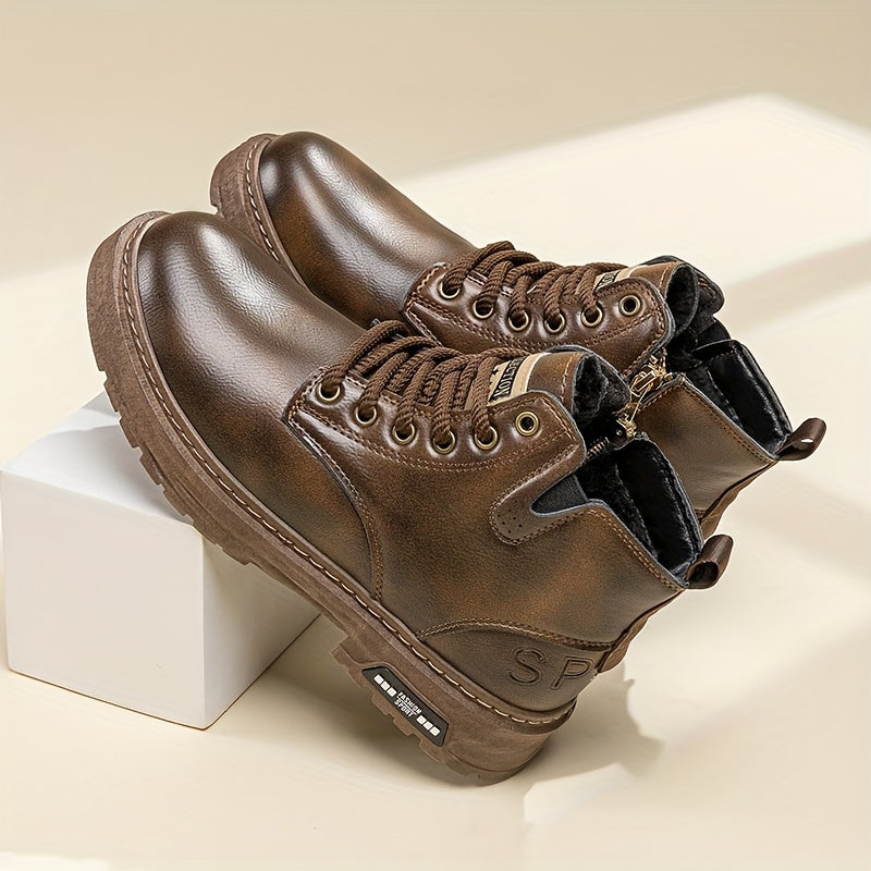 Herren Winterstiefel mit Warmfutter und rutschfester Sohle-Luzern Mode