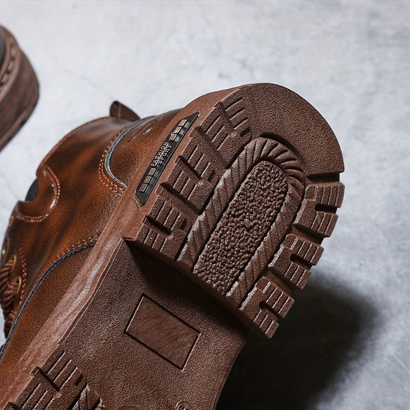 Herren Winterstiefel mit Warmfutter und rutschfester Sohle-Luzern Mode