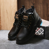 Herren Winterstiefel mit Warmfutter und rutschfester Sohle-Luzern Mode