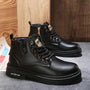 Herren Winterstiefel mit Warmfutter und rutschfester Sohle-Schwarz-39-Luzern Mode