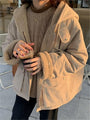 Oversized Damen Winterjacke mit Kapuze und Taschen für kalte Tage-Apricot-S-Luzern Mode