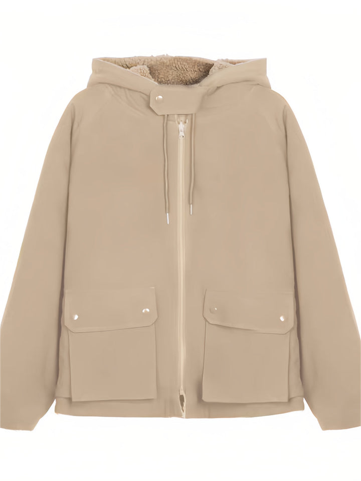 Oversized Damen Winterjacke mit Kapuze und Taschen für kalte Tage-Luzern Mode
