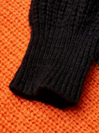 Herren Strickpullover mit Rollkragen und Patchwork-Design-Luzern Mode