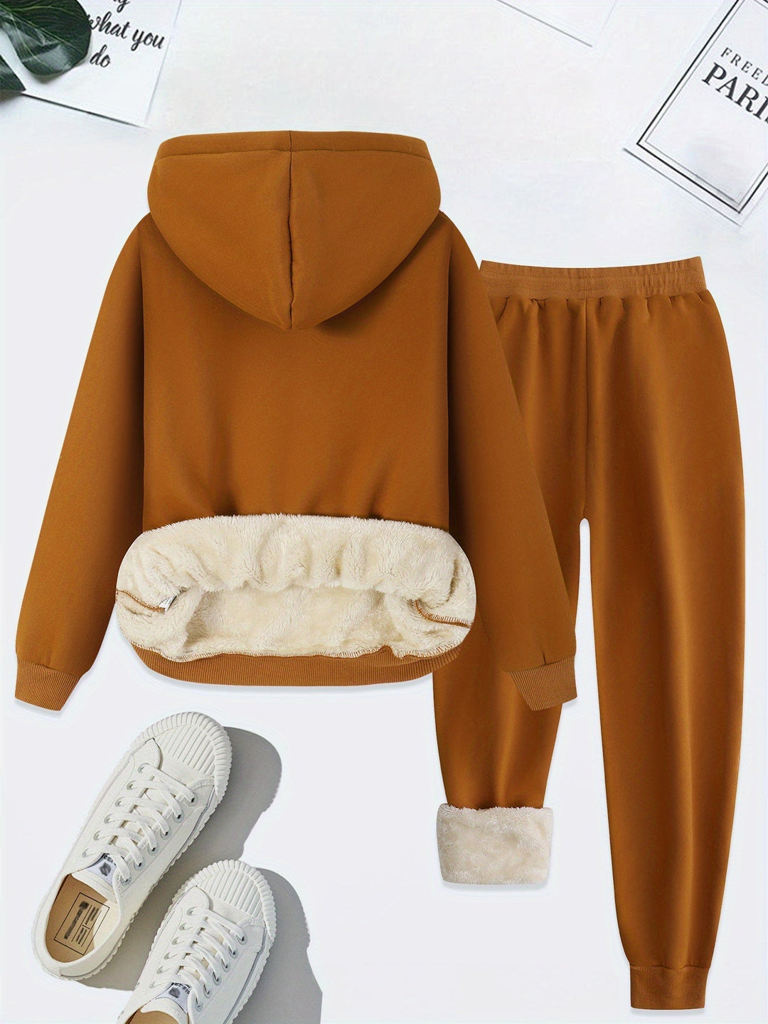 Herbst Damen Hoodie Set mit Herz- und Schmetterlingsmotiv-Luzern Mode