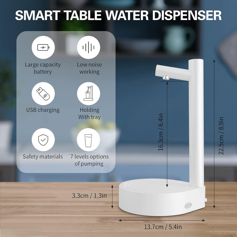 Automatischer Wasserspender | Mühelos | 7 Einstellungen | USB-aufladbar-Luzern Mode