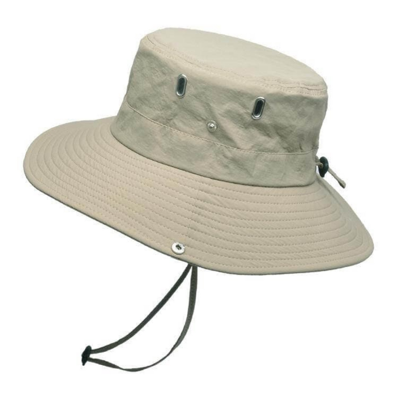 Outdoor Hut Herren UV-Schutz | Wasserabweisender Sonnenhut | Atmungsaktiv & faltbar-Beige-Luzern Mode