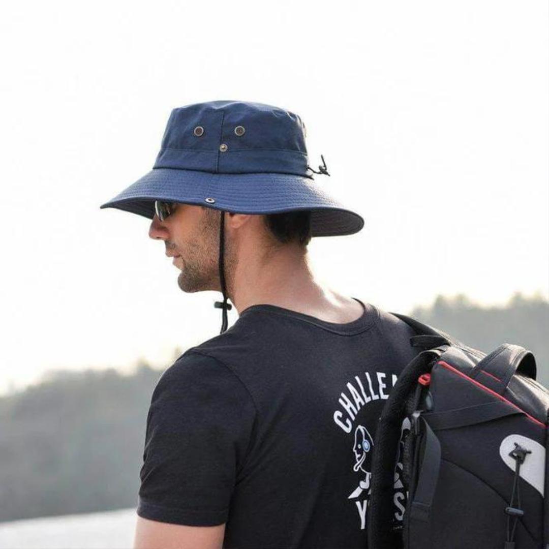 Outdoor Hut Herren UV-Schutz | Wasserabweisender Sonnenhut | Atmungsaktiv & faltbar-Luzern Mode