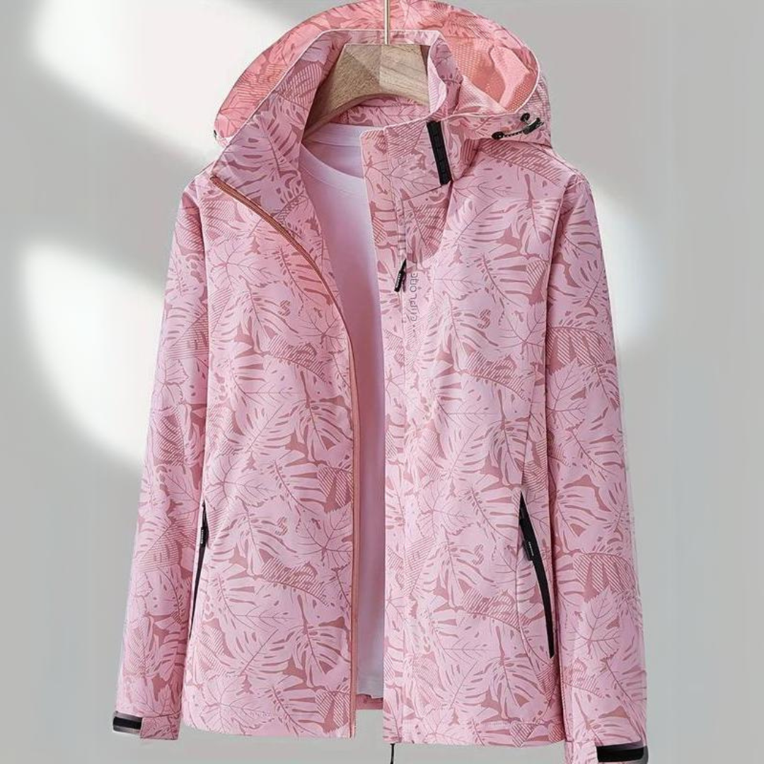 Damen Outdoorjacke mit Kapuze - Wasserdicht und Atmungsaktiv-Hellrosa-M-Luzern Mode