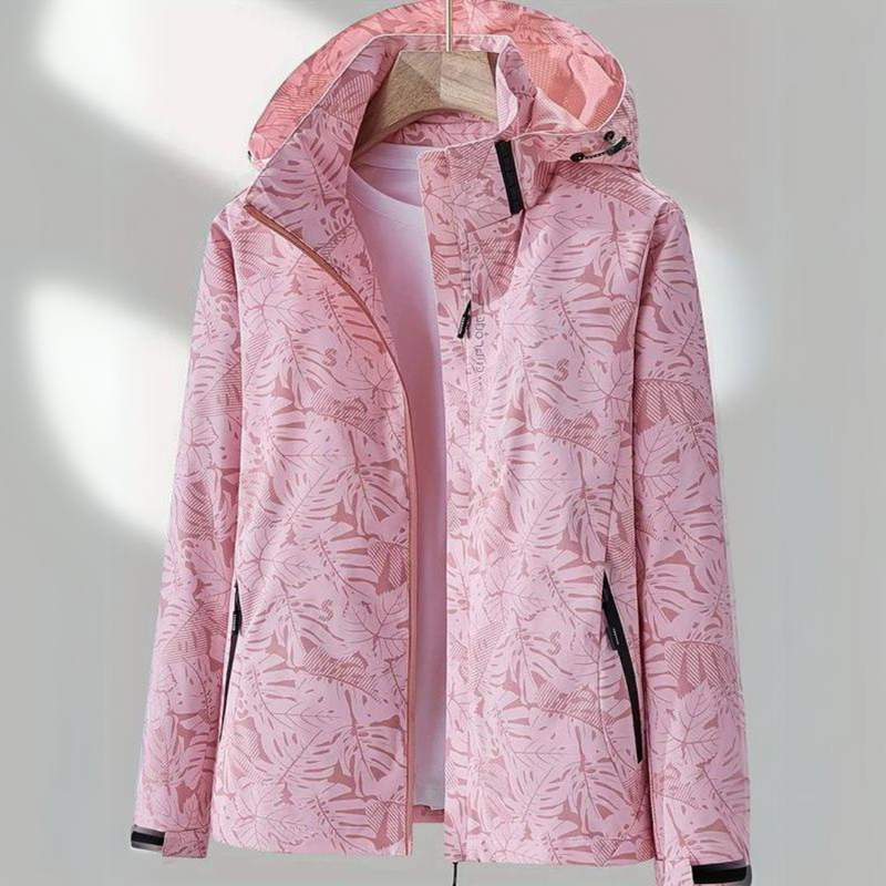 Damen Outdoorjacke mit Kapuze - Wasserdicht und Atmungsaktiv-Hellrosa-M-Luzern Mode