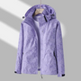 Damen Outdoorjacke mit Kapuze - Wasserdicht und Atmungsaktiv-Lila-M-Luzern Mode