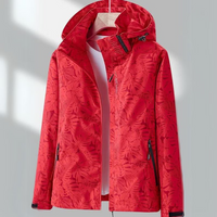 Damen Outdoorjacke mit Kapuze - Wasserdicht und Atmungsaktiv-Rot-M-Luzern Mode