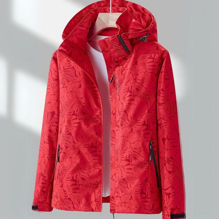 Damen Outdoorjacke mit Kapuze - Wasserdicht und Atmungsaktiv-Rot-M-Luzern Mode