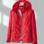 Damen Outdoorjacke mit Kapuze - Wasserdicht und Atmungsaktiv-Rot-M-Luzern Mode