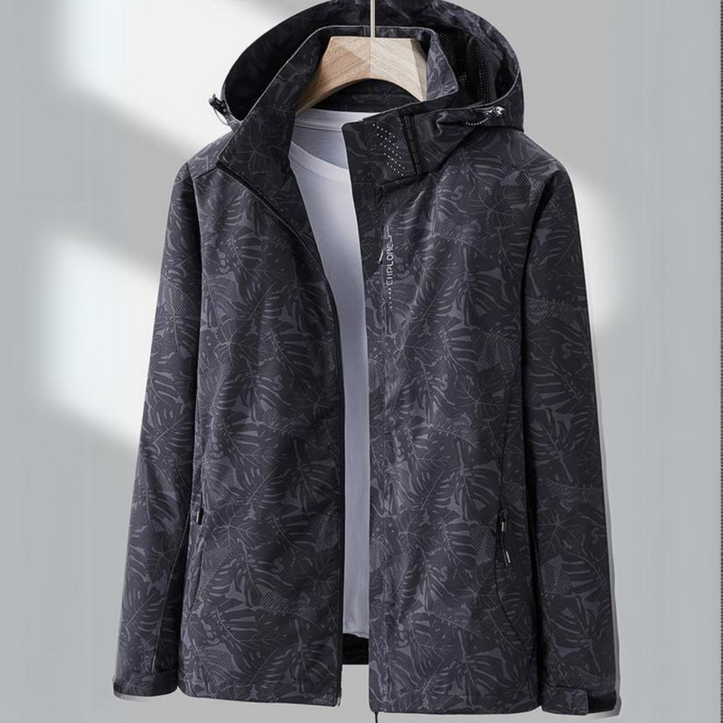 Damen Outdoorjacke mit Kapuze - Wasserdicht und Atmungsaktiv-Schwarz-M-Luzern Mode