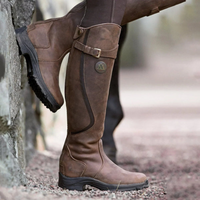 Damen Reitstiefel wasserdicht rutschfest Outdoor Stiefel-Dunkelbraun-34-Luzern Mode