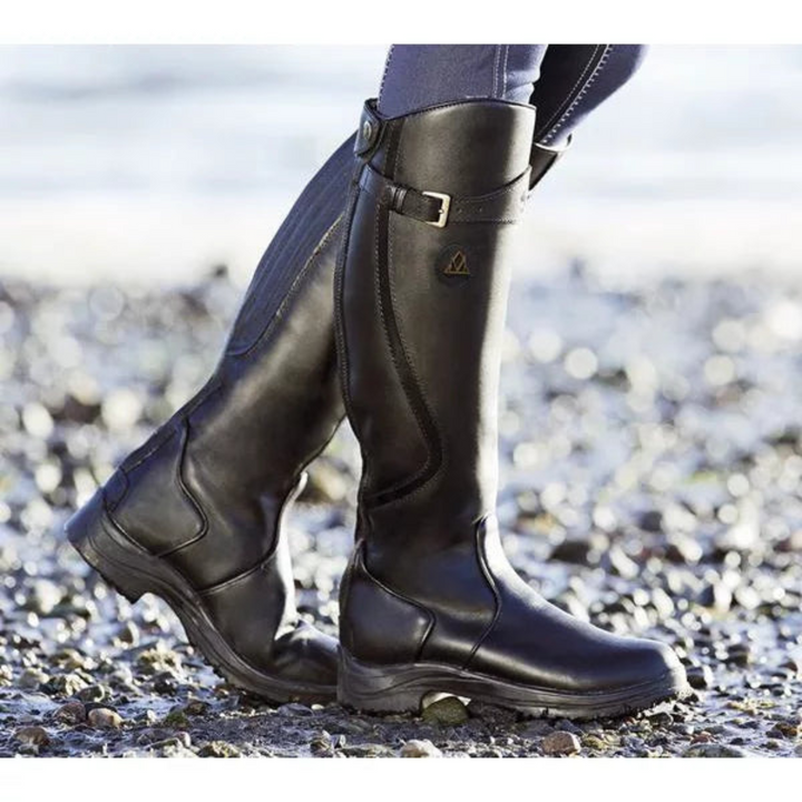Damen Reitstiefel wasserdicht rutschfest Outdoor Stiefel-Schwarz-34-Luzern Mode