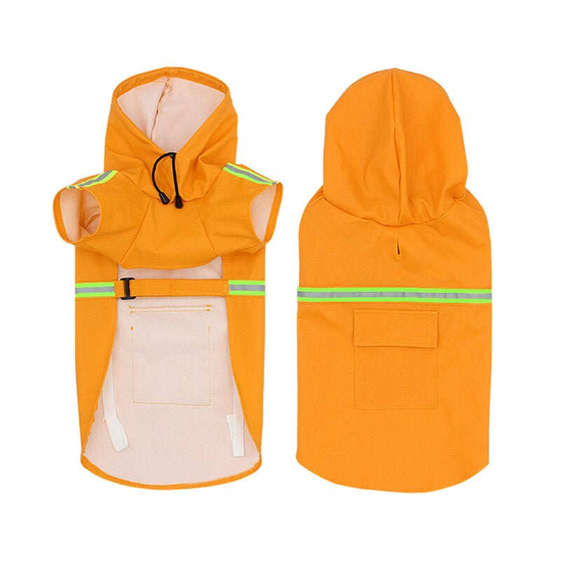 Hunderegenjacke | Wasserdicht Stabil Langlebig Bequem Klettverschluss-Orange-S-Luzern Mode