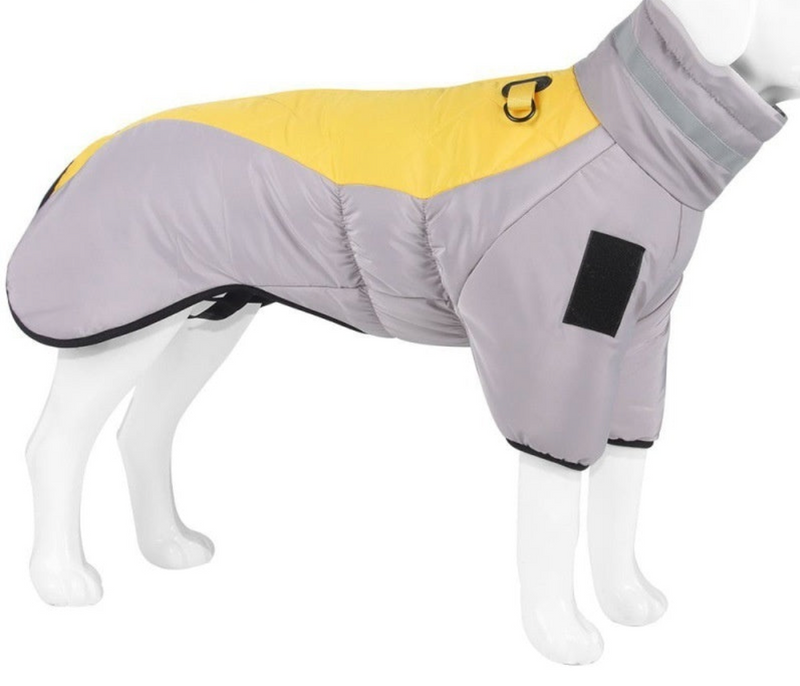 Hundejacke | Groß Wasserdicht Langlebig Bequem Warm Labrador-Grau-Gelb-XL-Luzern Mode