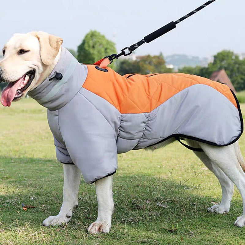 Hundejacke | Groß Wasserdicht Langlebig Bequem Warm Labrador-Grau-Orange-XL-Luzern Mode