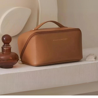 Luxuriöse Kosmetiktasche aus Leder für Reisen und Alltag-Braun-Luzern Mode