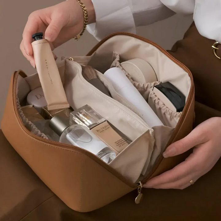 Luxuriöse Kosmetiktasche aus Leder für Reisen und Alltag-Luzern Mode